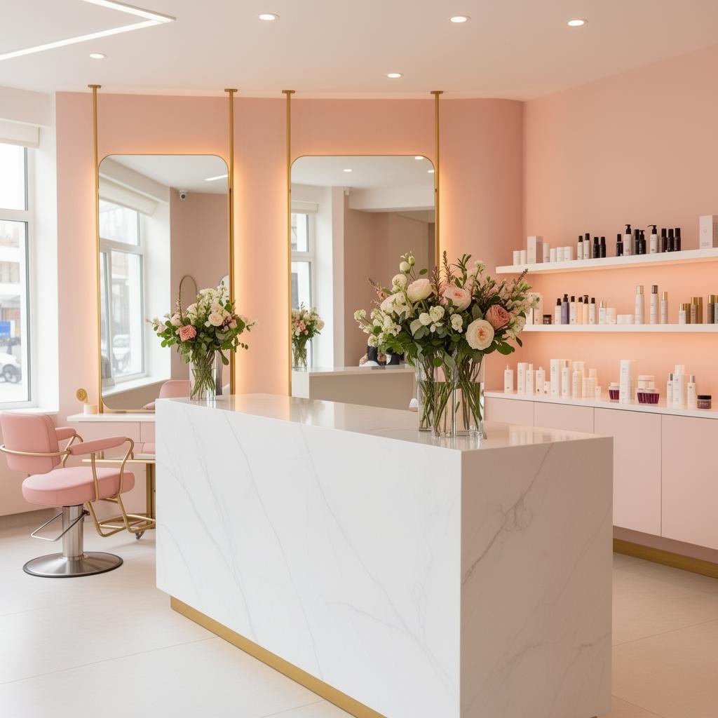 Interior moderno do salão de beleza